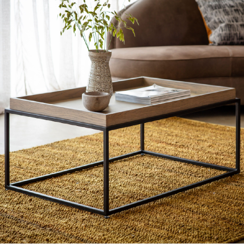 Read more about Fairmont wooden coffee table with metal frame in grey