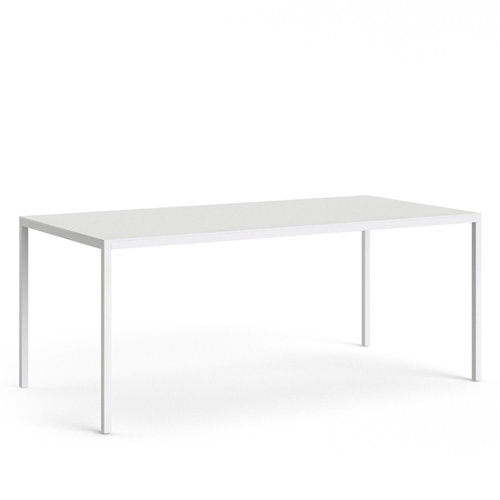 Familia 180cm White Wooden Top Dining Table With White Legs FiF