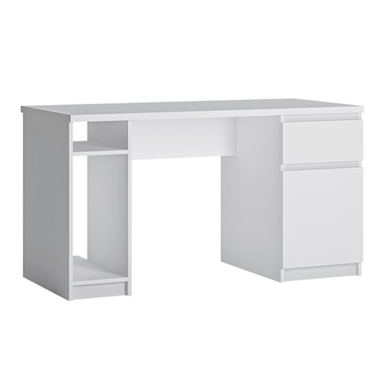 Felton 1 Door 1 Drawer Twin Pedestal Computer Desk In White