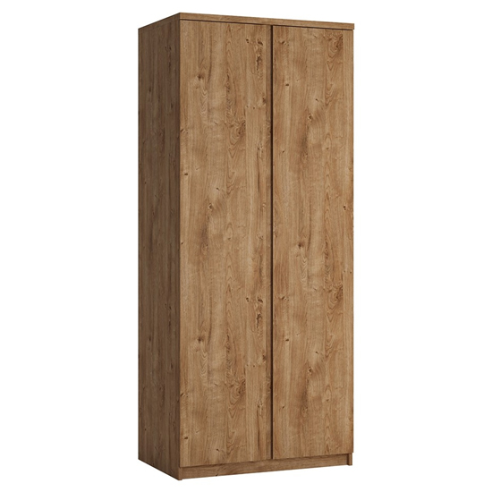 Product photograph of Fank Wooden Double Door Wardrobe In Ribbeck Oak from Furniture in Fashion