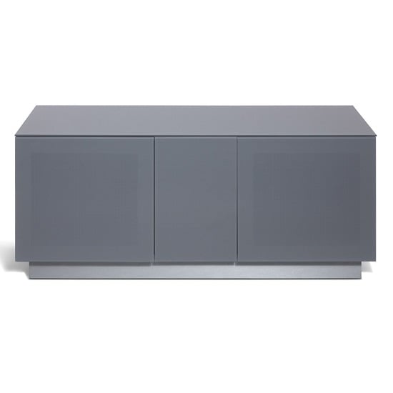 Read more about Elements glass tv stand with 2 glass doors in grey