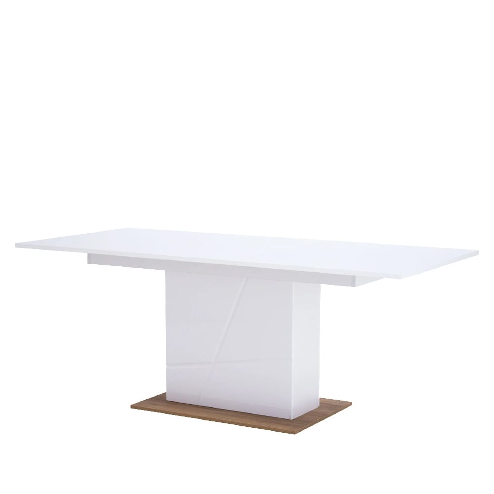 fargo extending high gloss dining table in white