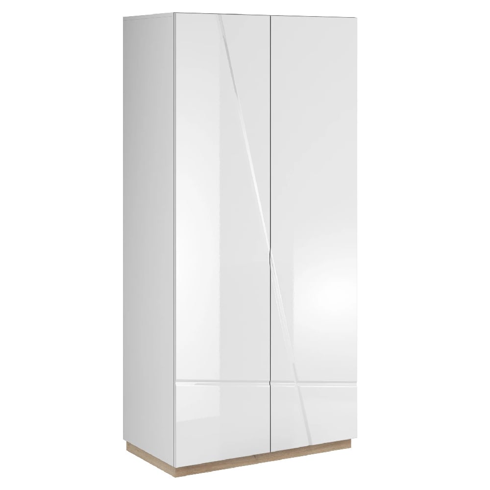 fargo high gloss wardrobe with 2 doors in white