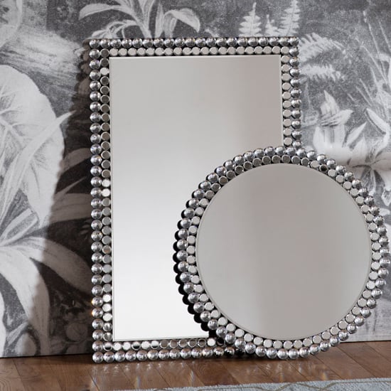 Fargo Rectangular Bevelled Wall Mirror In Silver Furniture in Fashion