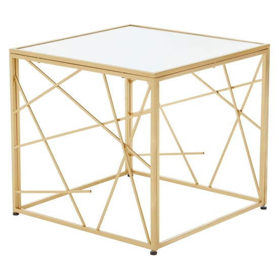 Read more about Farota square mirrored glass side table with gold frame