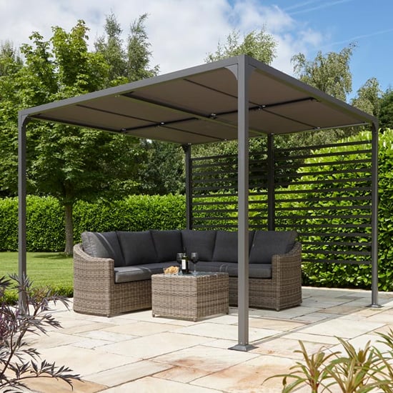 Faversham Free Standing 3x3 Aluminium Canopy In Grey | Furniture in Fashion