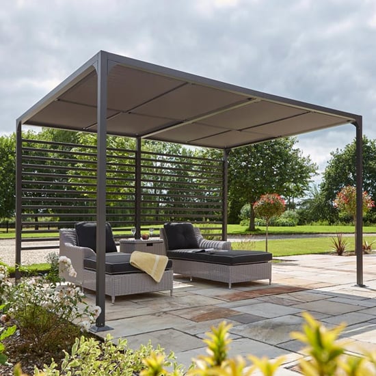 Faversham Free Standing 4x3 Aluminium Canopy In Grey | Furniture in Fashion