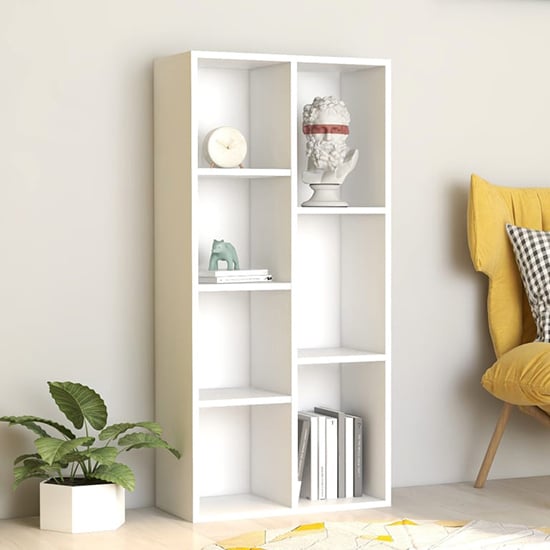 Photo of Feivel wooden bookcase with 7 shelves in white