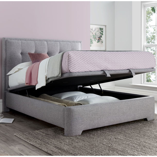 Felton Marbella Fabric Ottoman King Size Bed In Grey | Furniture in Fashion