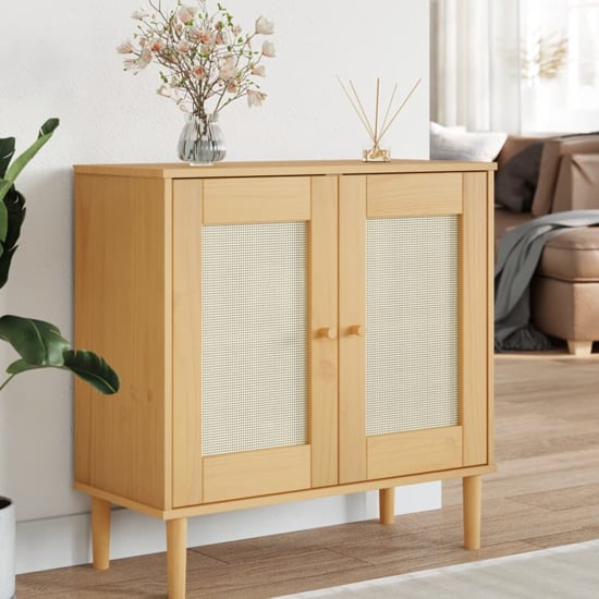 Product photograph of Fenland Wooden Sideboard With 2 Doors In Brown from Furniture in Fashion