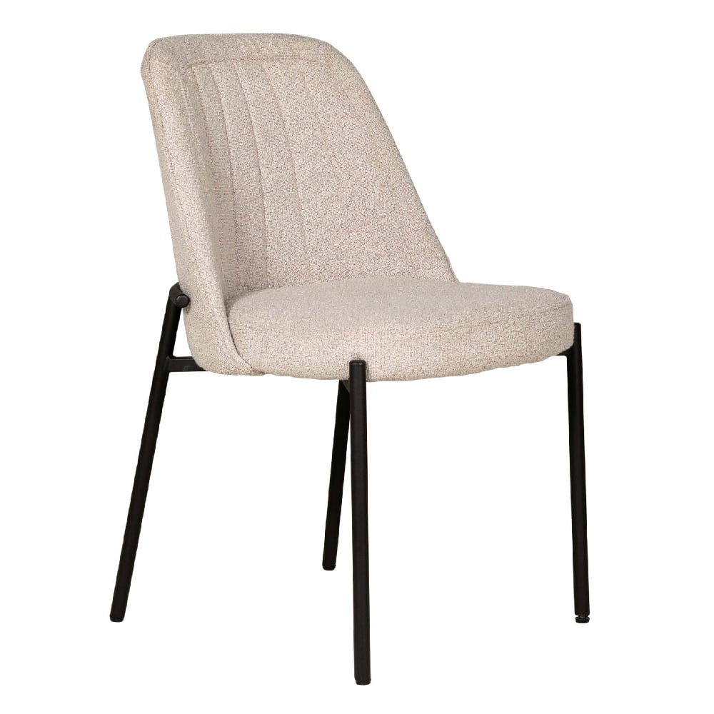 Product photograph of Ferndale Fabric Dining Chair With Black Legs In Natural from Furniture in Fashion