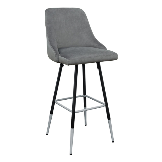 Read more about Fiona grey fabric bar stool with metal legs