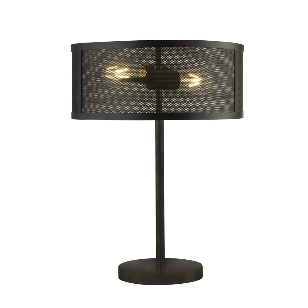 Product photograph of Fishnet 2 Light Metal Table Lamp In Matt Black from Furniture in Fashion