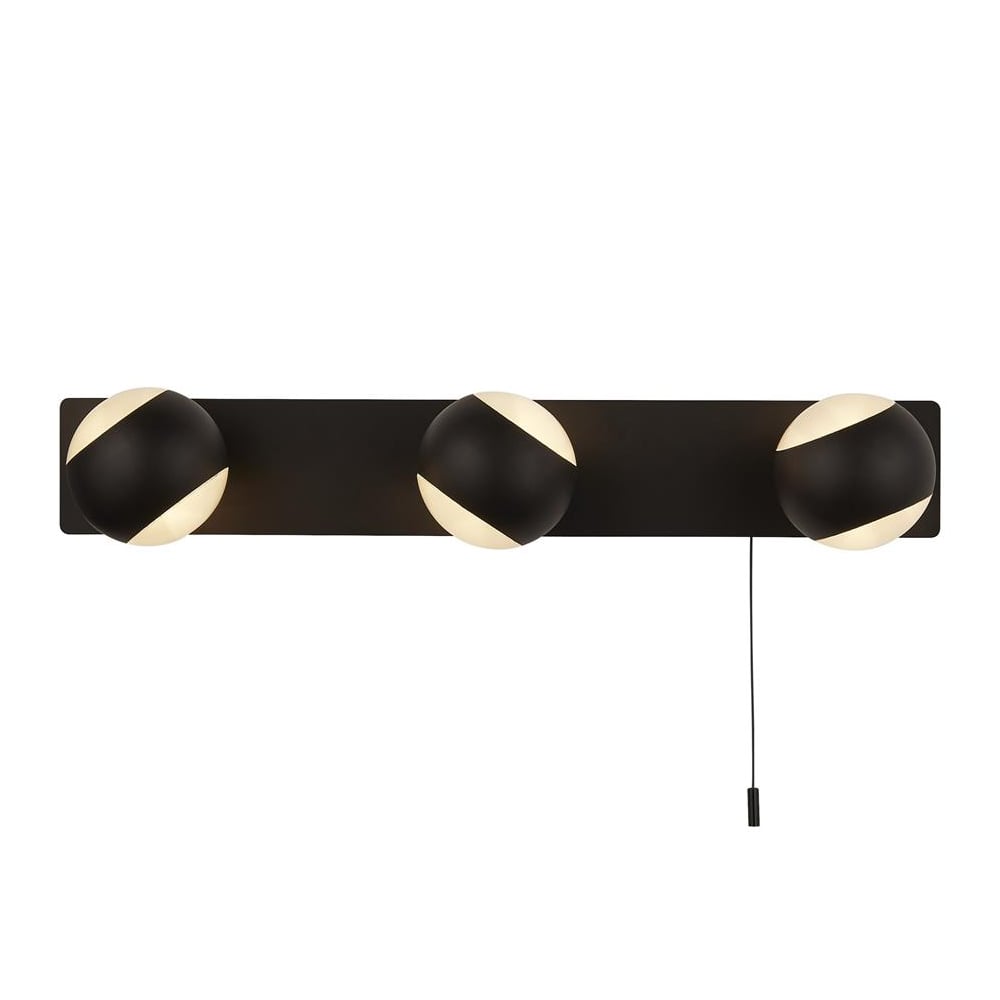 Product photograph of Flare 3 Light Opal Glass Wall Light In Black from Furniture in Fashion