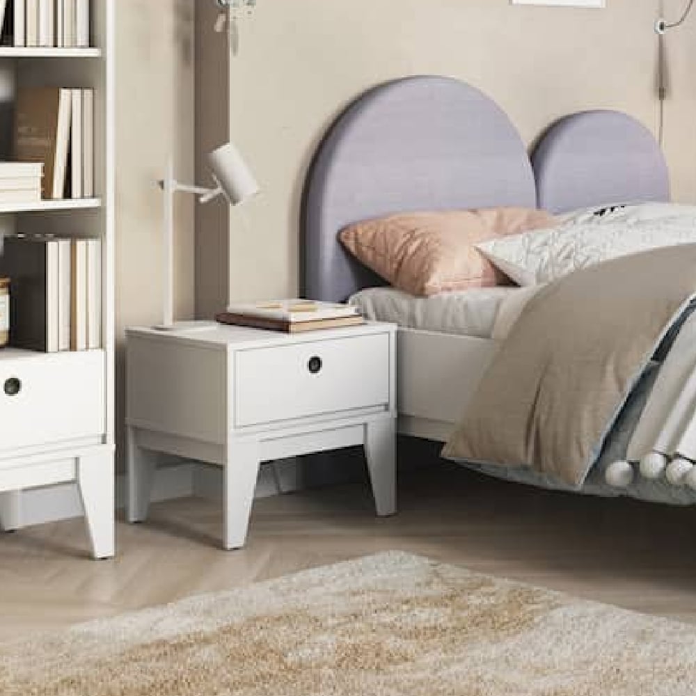 Read more about Fletcher wooden bedside cabinet with 1 drawer in white