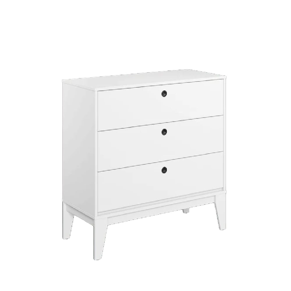 fletcher wooden chest of 3 drawers in white