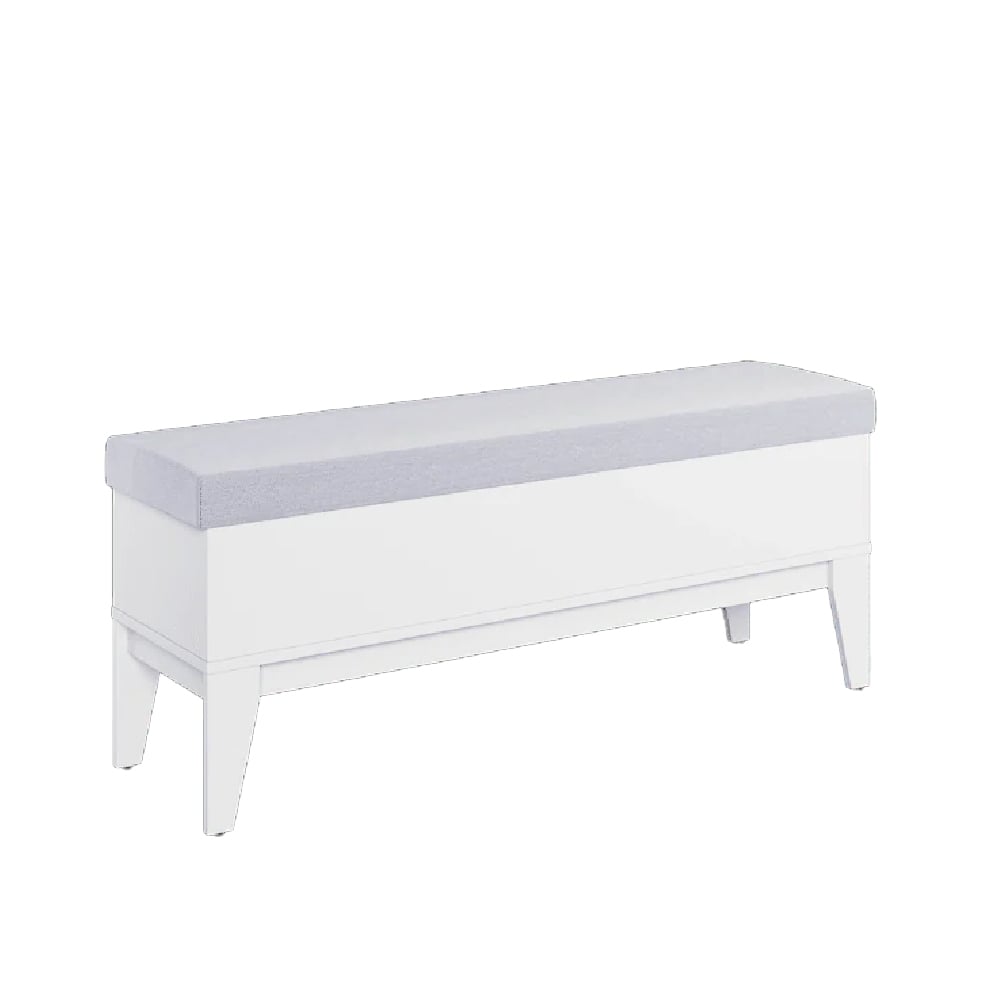 Read more about Fletcher wooden storage seating bench in white