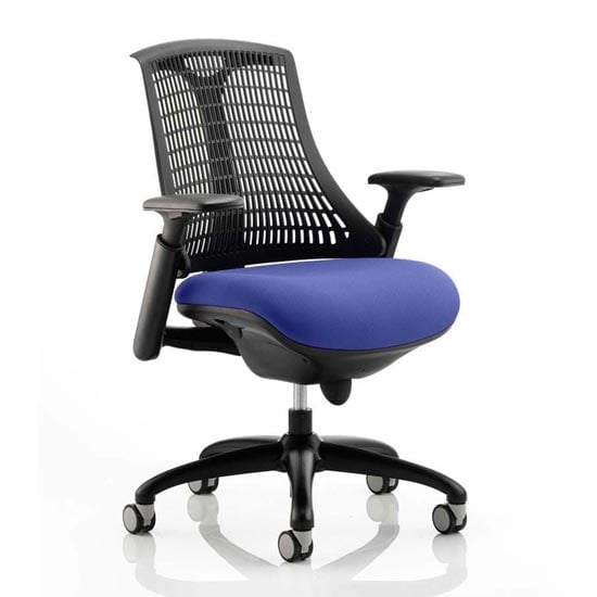 Read more about Flex task black back office chair with stevia blue seat