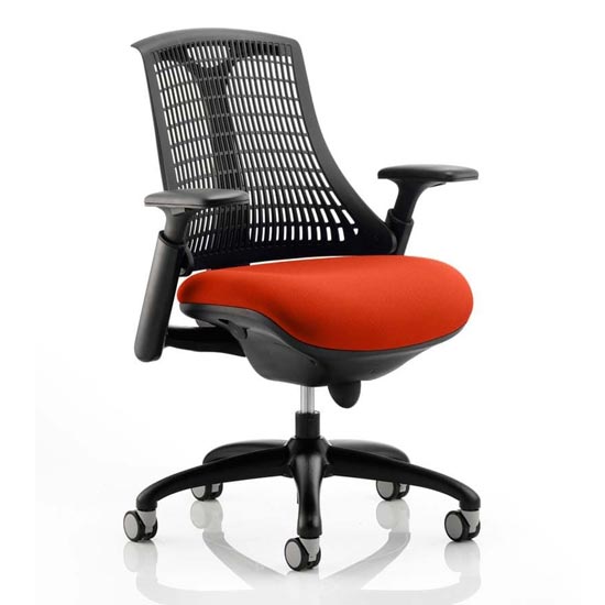 Read more about Flex task black back office chair with tabasco red seat