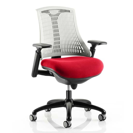 Photo of Flex task white back office chair with bergamot cherry seat