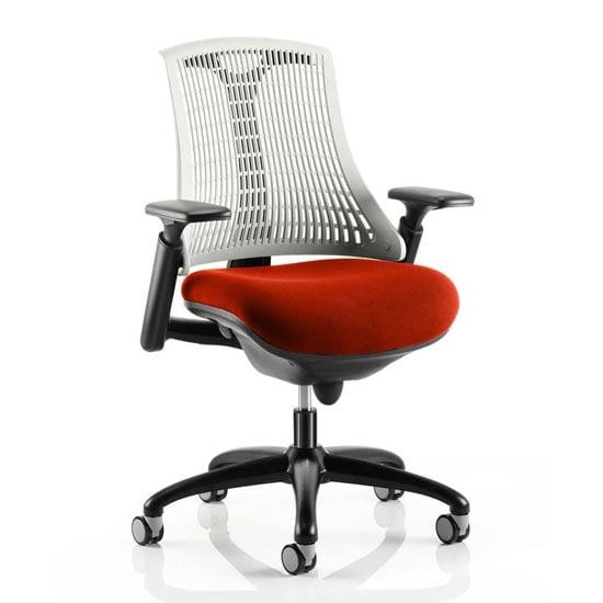 Product photograph of Flex Task White Back Office Chair With Tabasco Red Seat from Furniture in Fashion