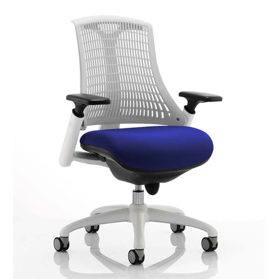 Product photograph of Flex Task White Frame White Back Office Chair In Stevia Blue from Furniture in Fashion