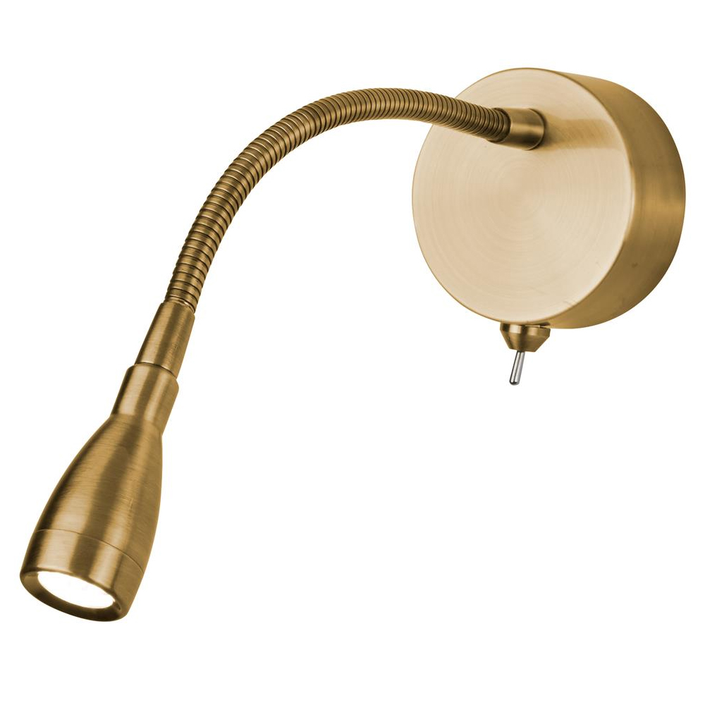 Product photograph of Flexy Led Adjustable Wall Light In Satin Brass from Furniture in Fashion