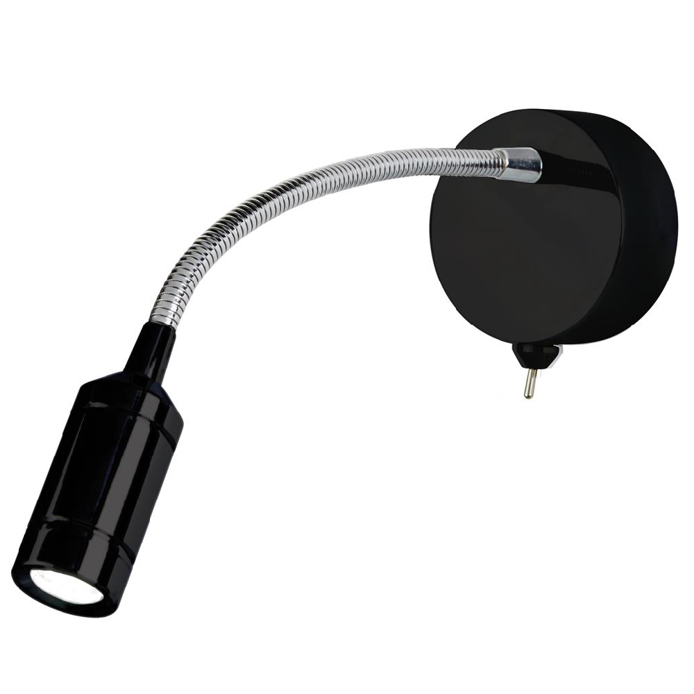 Product photograph of Flexy Matt Black Wall Light In Chrome from Furniture in Fashion