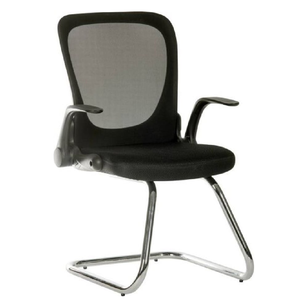 Product photograph of Flint Fabric Home And Office Chair With Chrome Legs In Black from Furniture in Fashion