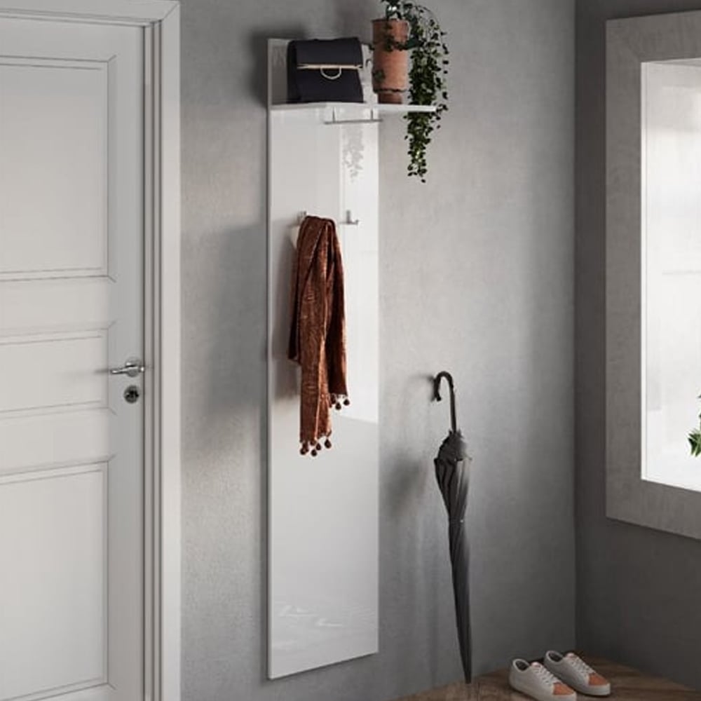 Read more about Flint high gloss coat hanger panel with 2 hooks in white