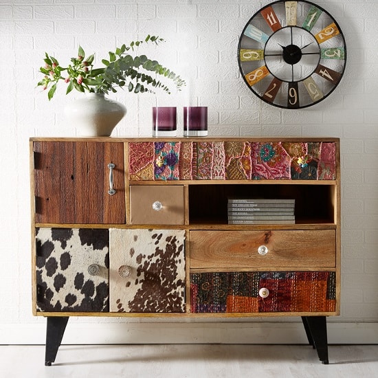 Read more about Flocons wooden sideboard in reclaimed wood with 4 drawers