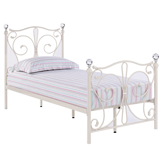 Photo of Floren metal single bed in white