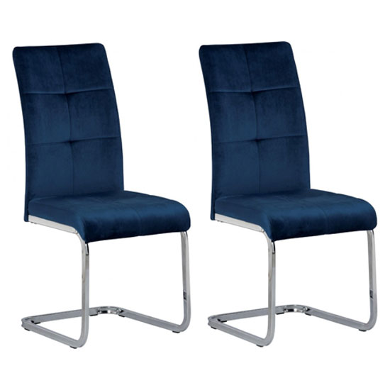 Flotin blue velvet dining chair in a pair £239.95 | go-furniture.co.uk