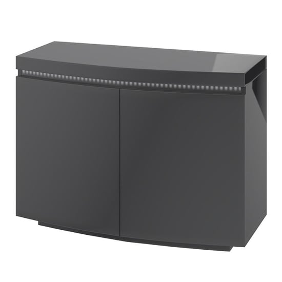 Photo of Felbridge sideboard in grey high gloss with led stripe