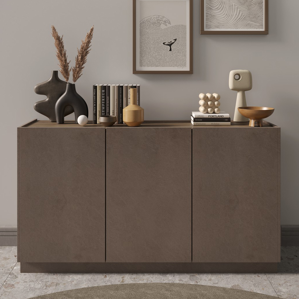 Read more about Flores wooden sideboard with 3 doors in bronze dark oak