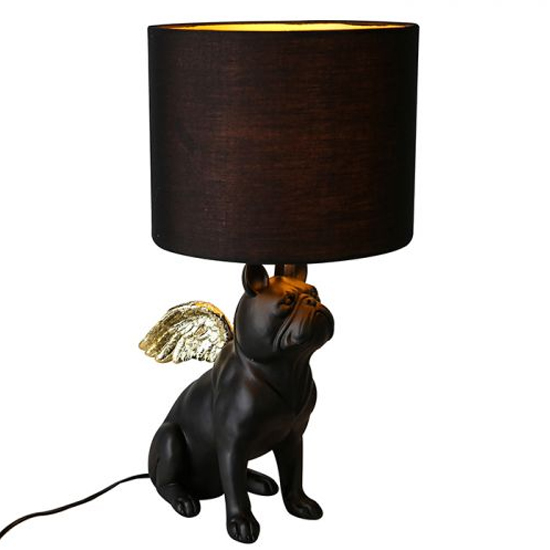 Read more about Flying bully dog table lamp in black and gold