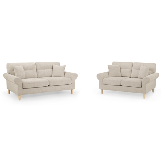 Product photograph of Folsom Fabric 3 2 Seater Sofa Set In Beige from Furniture in Fashion