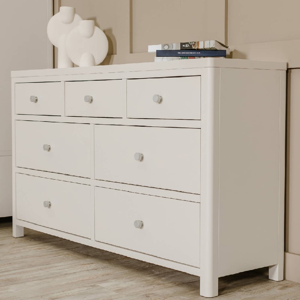 Product photograph of Folsom Wooden Chest Of 7 Drawers In Natural from Furniture in Fashion