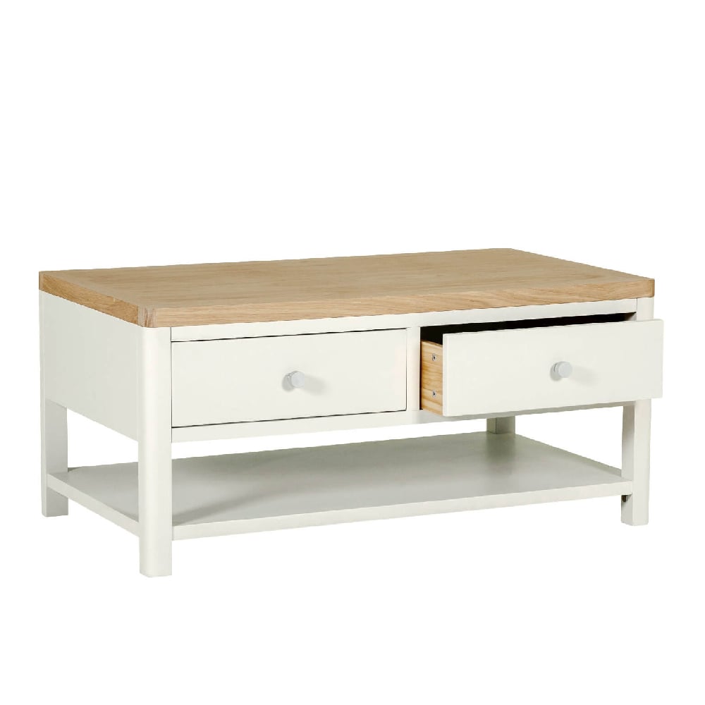 Product photograph of Folsom Wooden Coffee Table With 2 Drawers In Natural from Furniture in Fashion