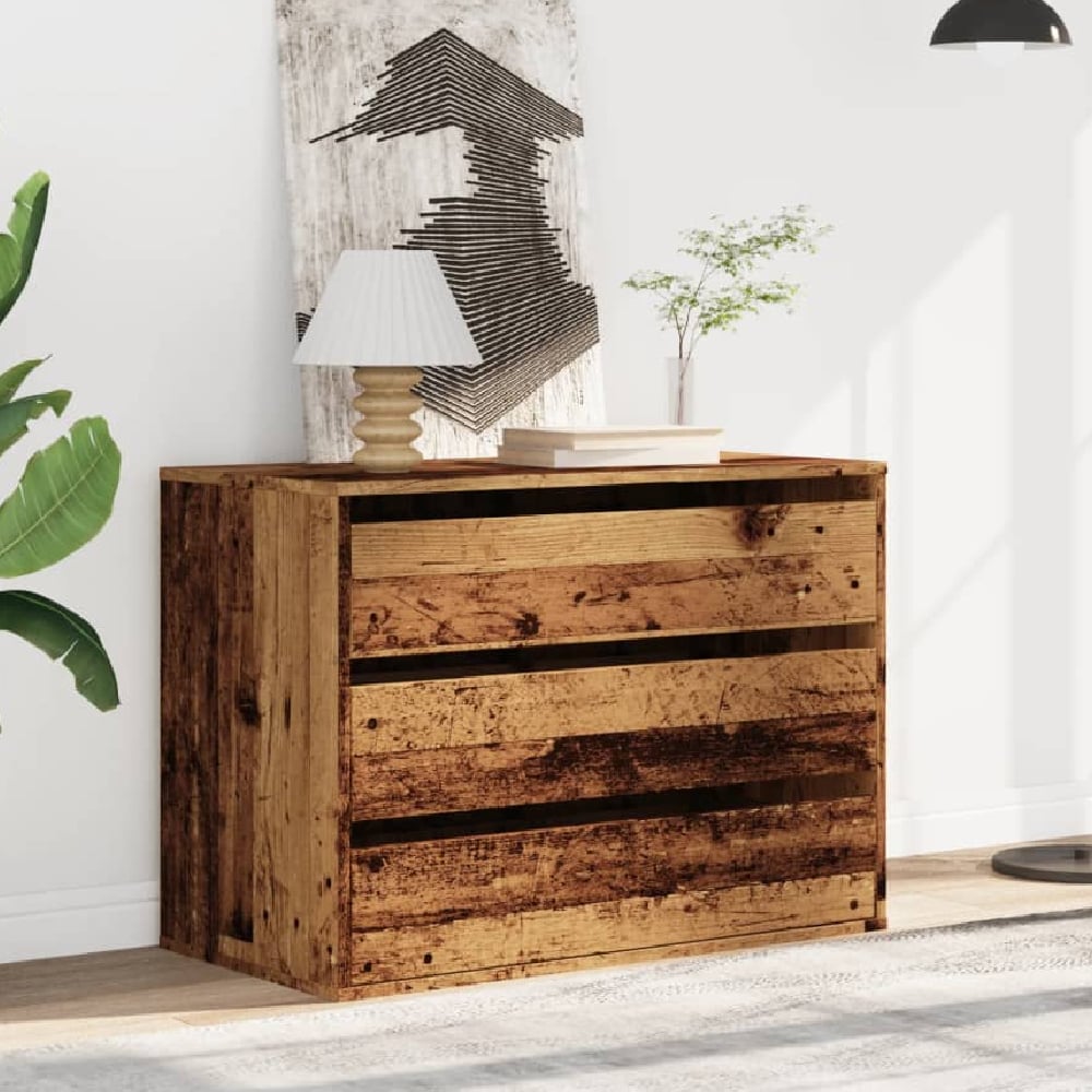 fontana wooden chest of 3 drawers in brown oak