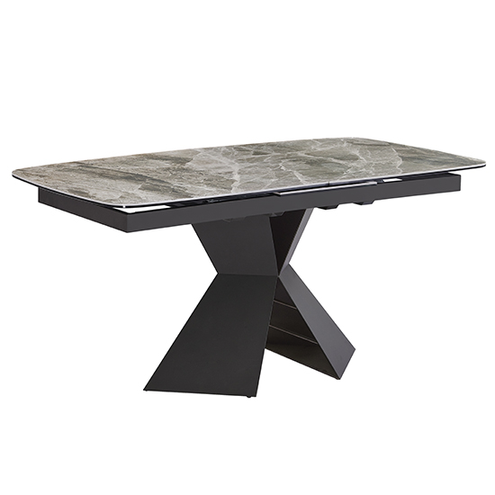 Product photograph of Forfar Extending Ceramic Dining Table In Dark Grey from Furniture in Fashion
