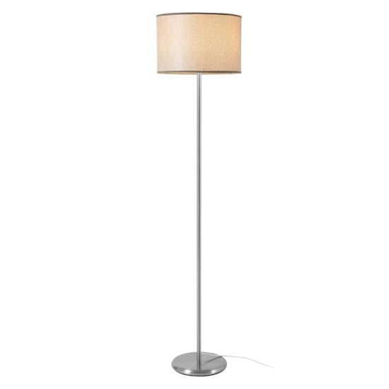 Read more about Formito grey fabric shade floor lamp with stainless steel base