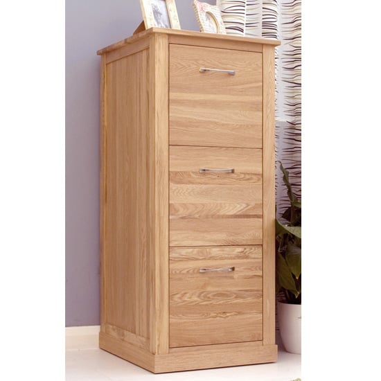 View Fornatic wooden filing cabinet in mobel oak with 3 drawers