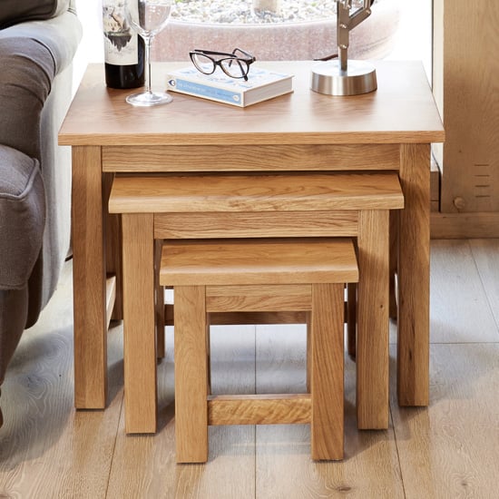 Read more about Fornatic wooden nest of 3 tables in mobel oak