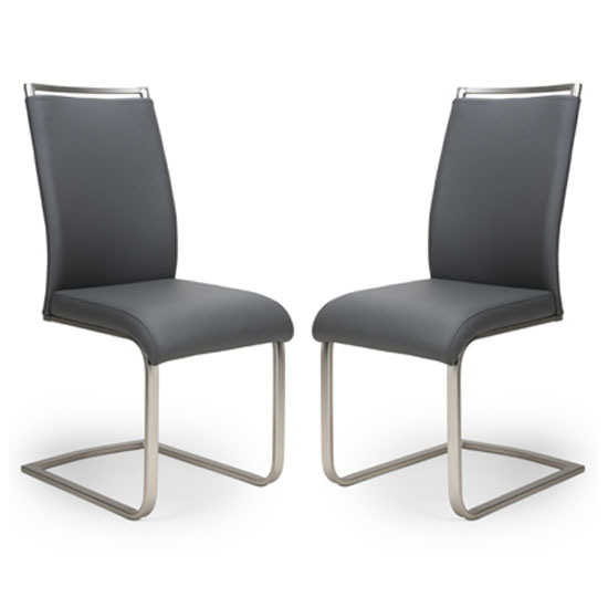 Franklin Grey Velvet Fabric Dining Chair In A Pair | Furniture in Fashion