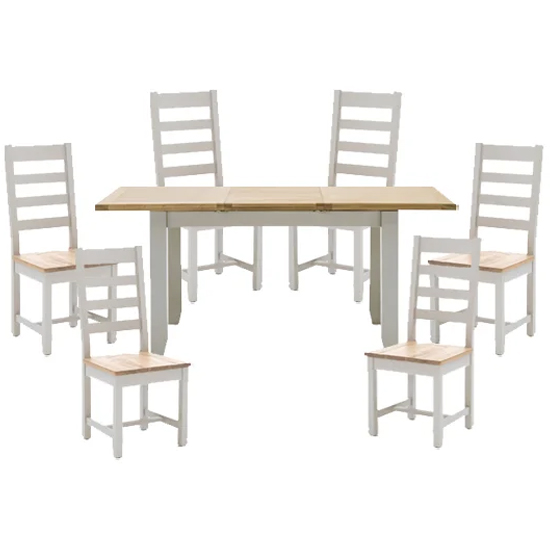 Product photograph of Freda Large Extending Dining Table With 6 Ladder Back Chairs from Furniture in Fashion