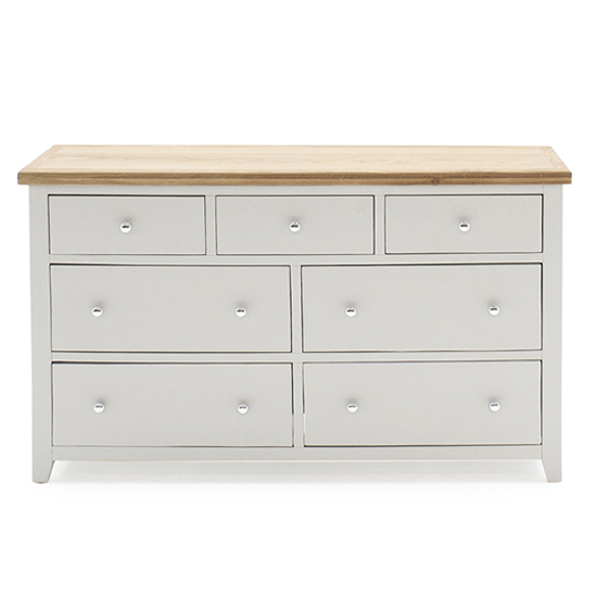 Photo of Freda wooden chest of 7 drawers in grey and oak