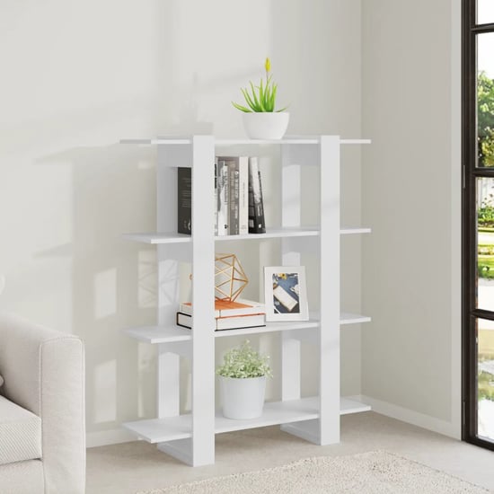 Photo of Frej wooden bookshelf and room divider in white