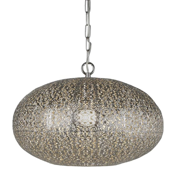 Product photograph of Fretwork Ceiling Pendant Light In Laser Cut Nickel from Furniture in Fashion