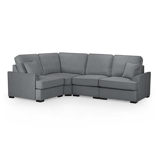 Product photograph of Frisco Fabric Left Hand Corner Sofa In Grey With Wooden Feets from Furniture in Fashion